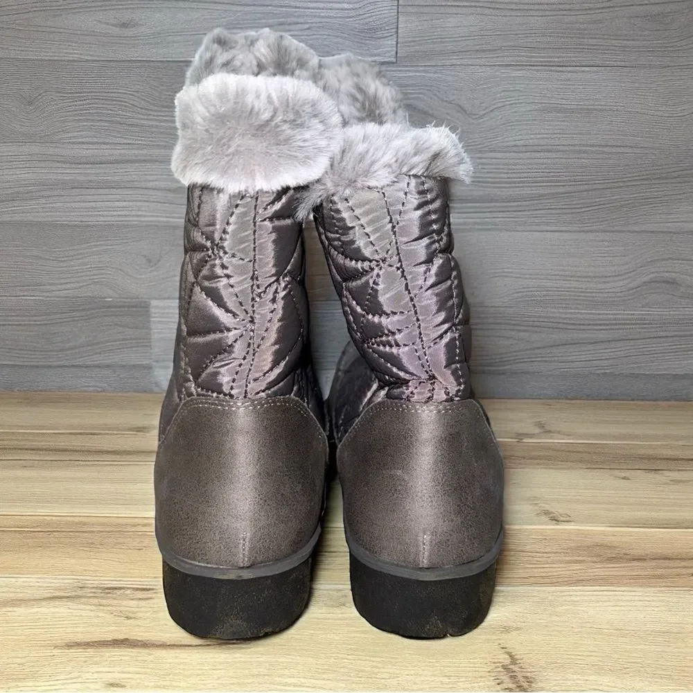 New in Box JBU by Jambu Free Bird Mid Calf Winter Gray with Faux Fur Boot, 8M